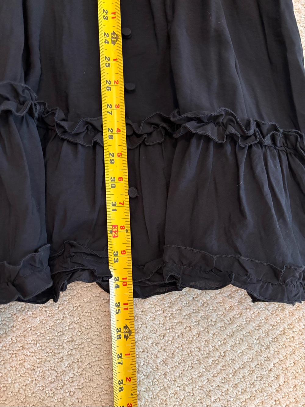 Black Ruffled Button-Front Mini Dress - NWT - Picture 9 of 9